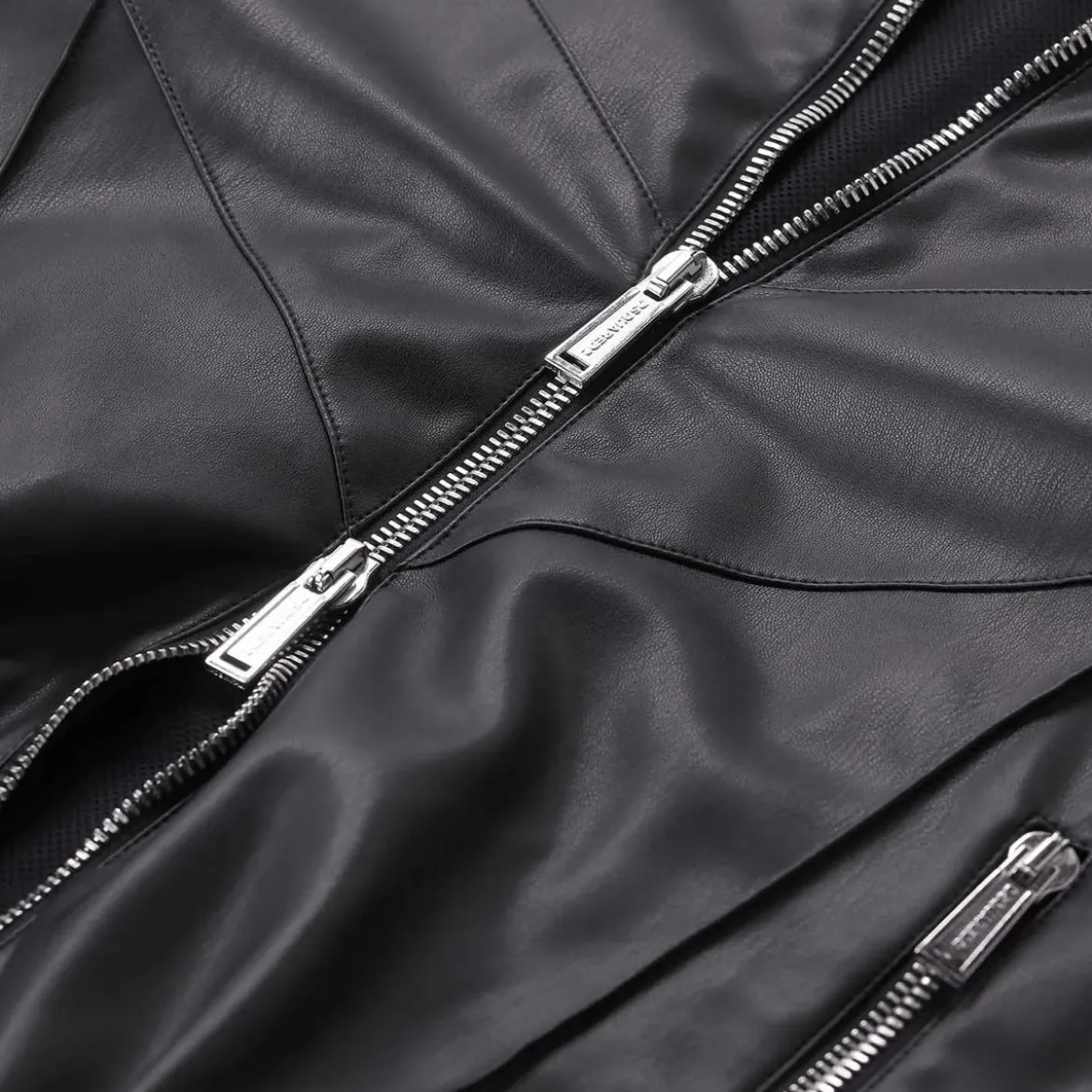 Dsquared2 Jacke aus Kunstleder schwarz Lederjacke