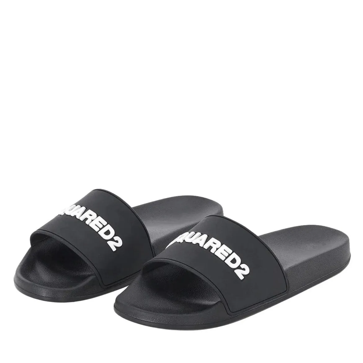 Dsquared2 Pantoletten mit Logo schwarz Slides
