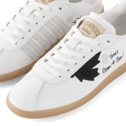 Dsquared2 Sneaker aus Leder weiß Schnürschuhe