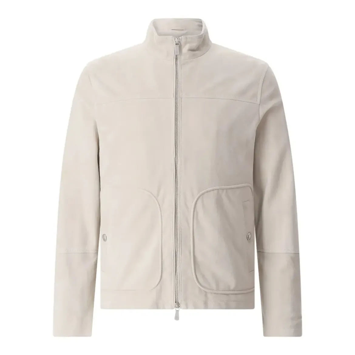Eleventy Jacke aus Veloursleder beige Lederjacke