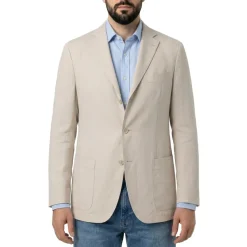 Eleventy Sakko aus Leinenmix beige Anzugjacke