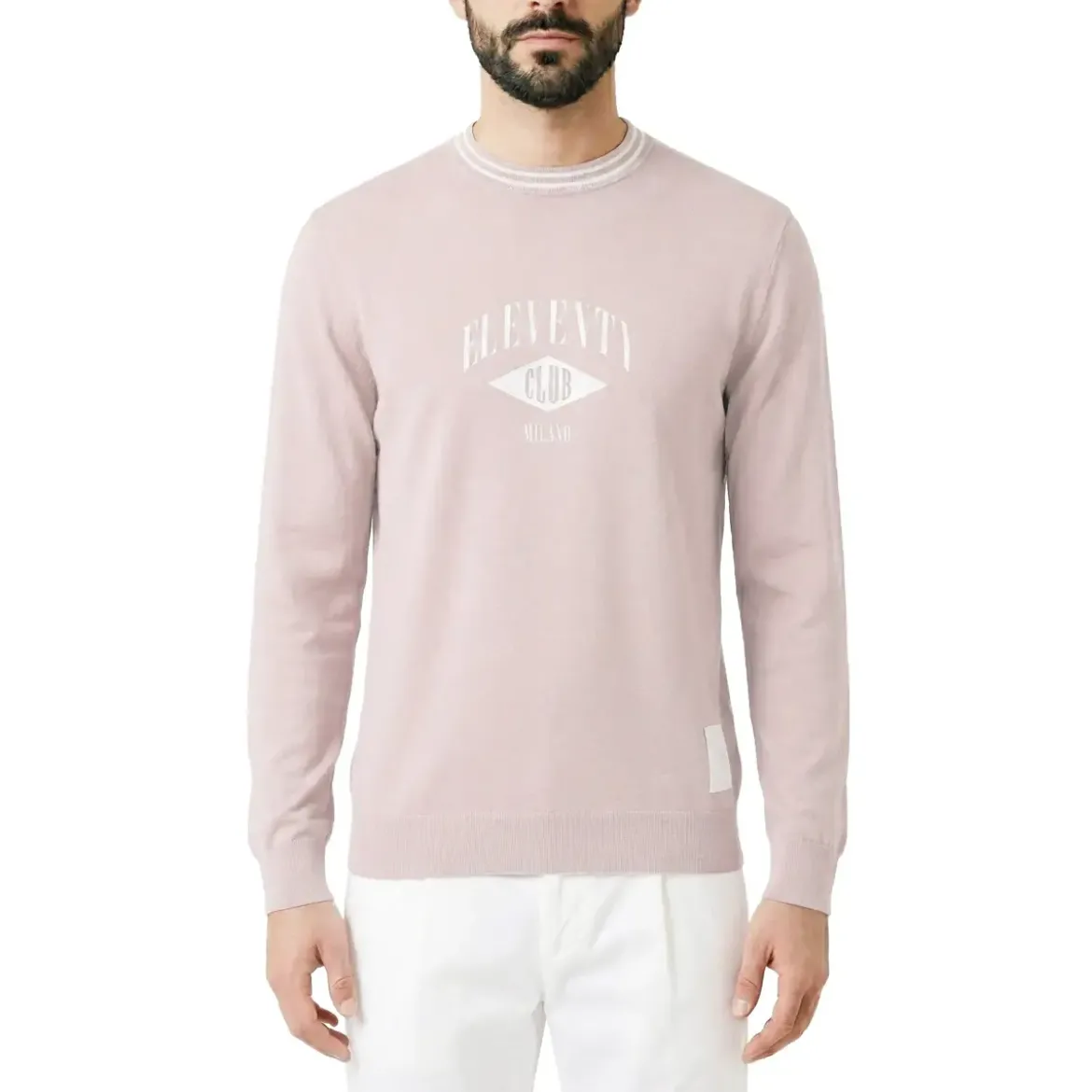 Eleventy Sweatshirt mit Logo pink Sweatshirt
