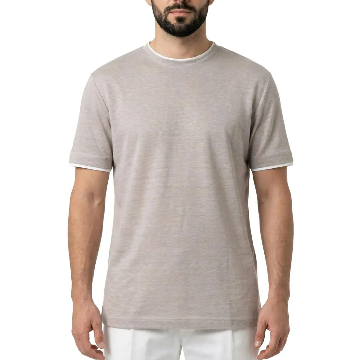 Eleventy T-Shirt aus Leinen blau T-Shirt