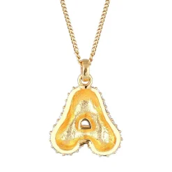 Elli Halskette Buchstabe A Weiß 925 Sterling Silber ver gold Mittellange Halskette