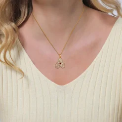 Elli Halskette Buchstabe A Weiß 925 Sterling Silber ver gold Mittellange Halskette