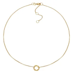 Elli Halskette Choker Erbskette Kreis Design Twisted 375 gold Choker