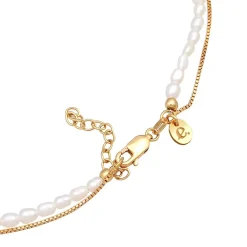 Elli Halskette Choker Layer Sonne Süßwasserperlen 925 S gold Choker