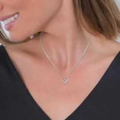 Elli Halskette Herz Ewigkeit Diamant (0.045 ct.) 925 Si silber Mittellange Halskette
