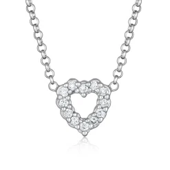 Elli Halskette Herz Lab Grown Diamanten (0.18 ct) 925 S silber Mittellange Halskette