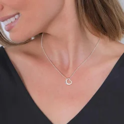 Elli Halskette Herz Liebe Diamant (0.03 ct.) 925 Silber weiss Mittellange Halskette