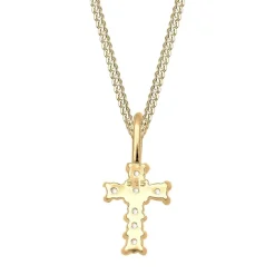Elli Halskette Kreuz Religion Glaube Symbol Topas 585 G gold Mittellange Halskette