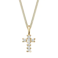 Elli Halskette Kreuz Religion Glaube Symbol Topas 585 G gold Mittellange Halskette