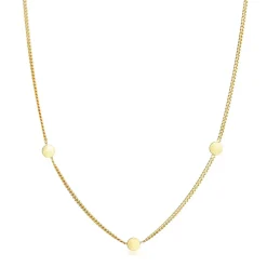 Elli Halskette Plättchen Kreis Rund Coin Boho 375 Gelbg gold Mittellange Halskette