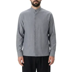 Emanuela Caruso Overshirt mit Seide & Leinen blau Hemdjacke