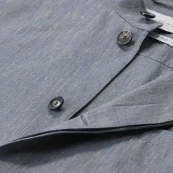 Emanuela Caruso Overshirt mit Seide & Leinen blau Hemdjacke