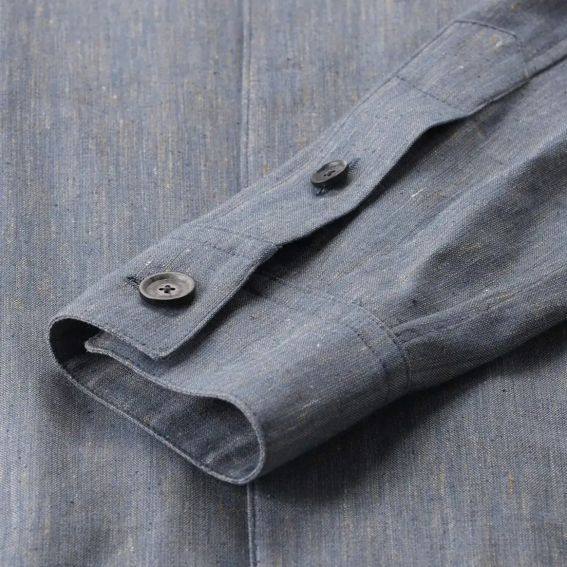 Emanuela Caruso Overshirt mit Seide & Leinen blau Hemdjacke