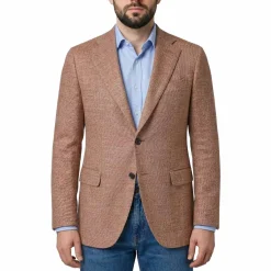 Emanuela Caruso Sakko Aida aus Seidenmix braun Anzugjacke