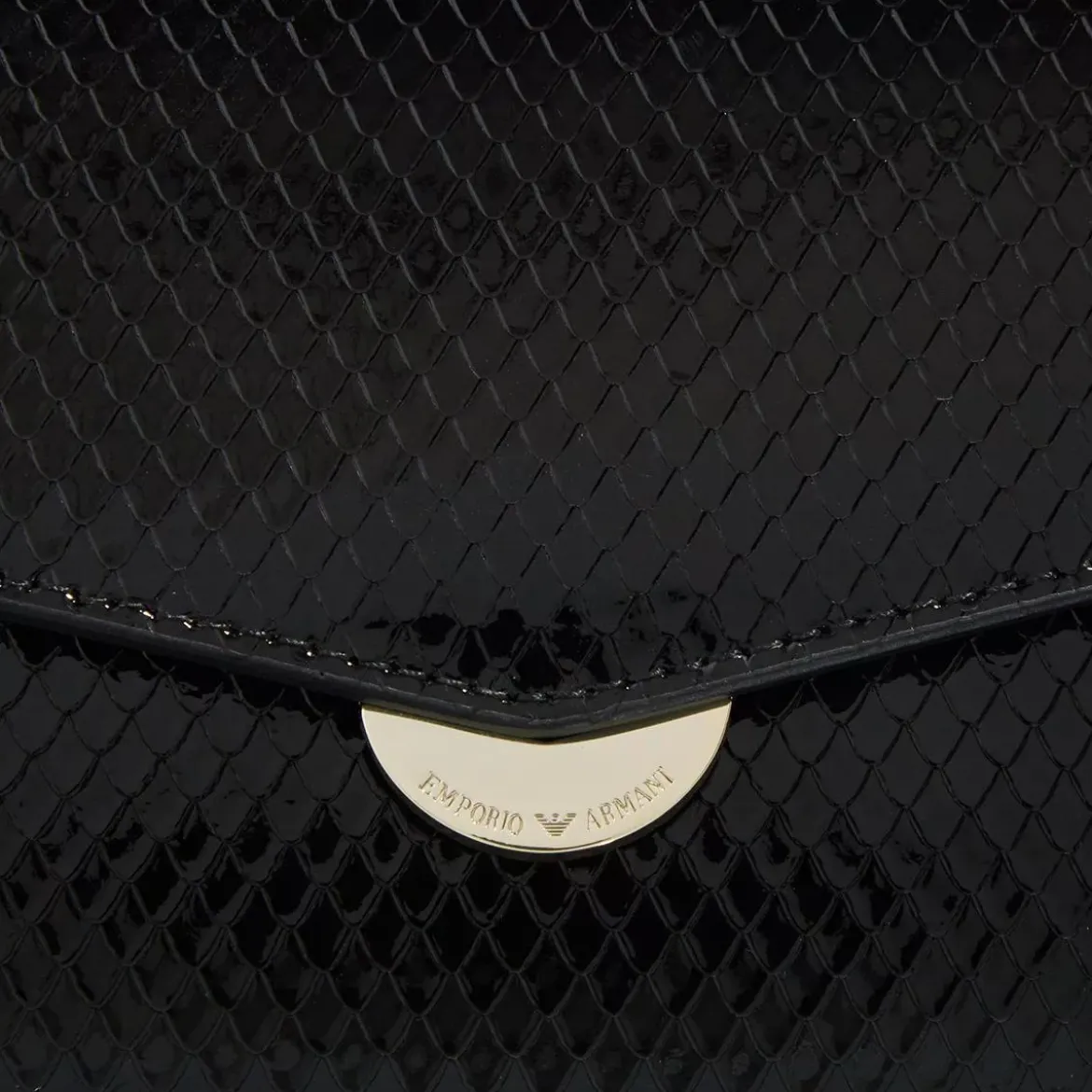 Emporio Armani P69 Shoulder Bag Leather Black Crossbody Bag