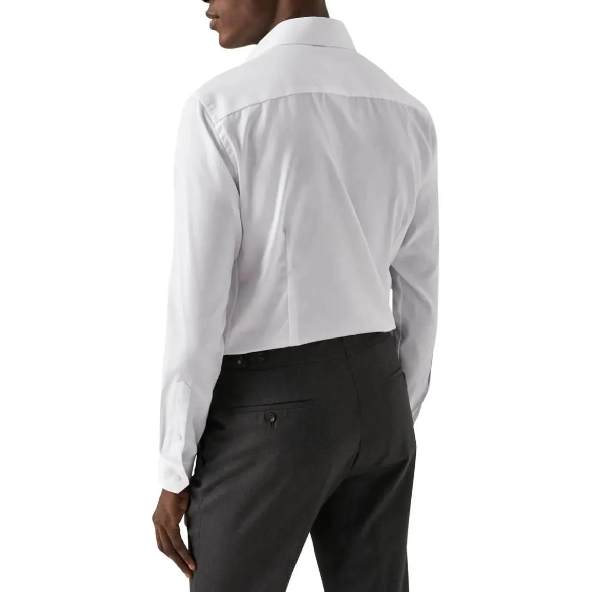 Eton Eton Solid Signature Twill Shirt Lange Mouw Overhe weiß Hemd