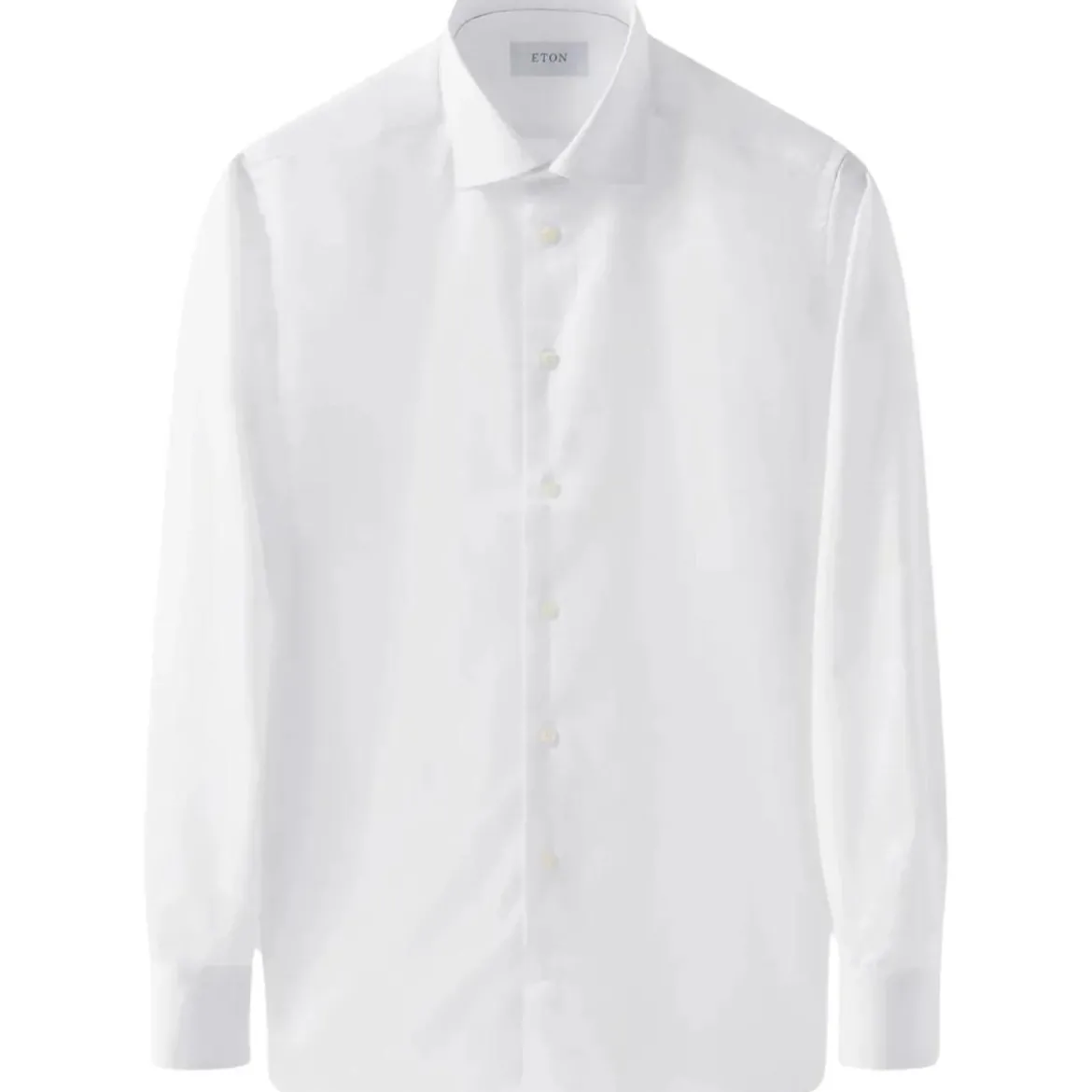 Eton Eton Solid Signature Twill Shirt Lange Mouw Overhe weiß Hemd