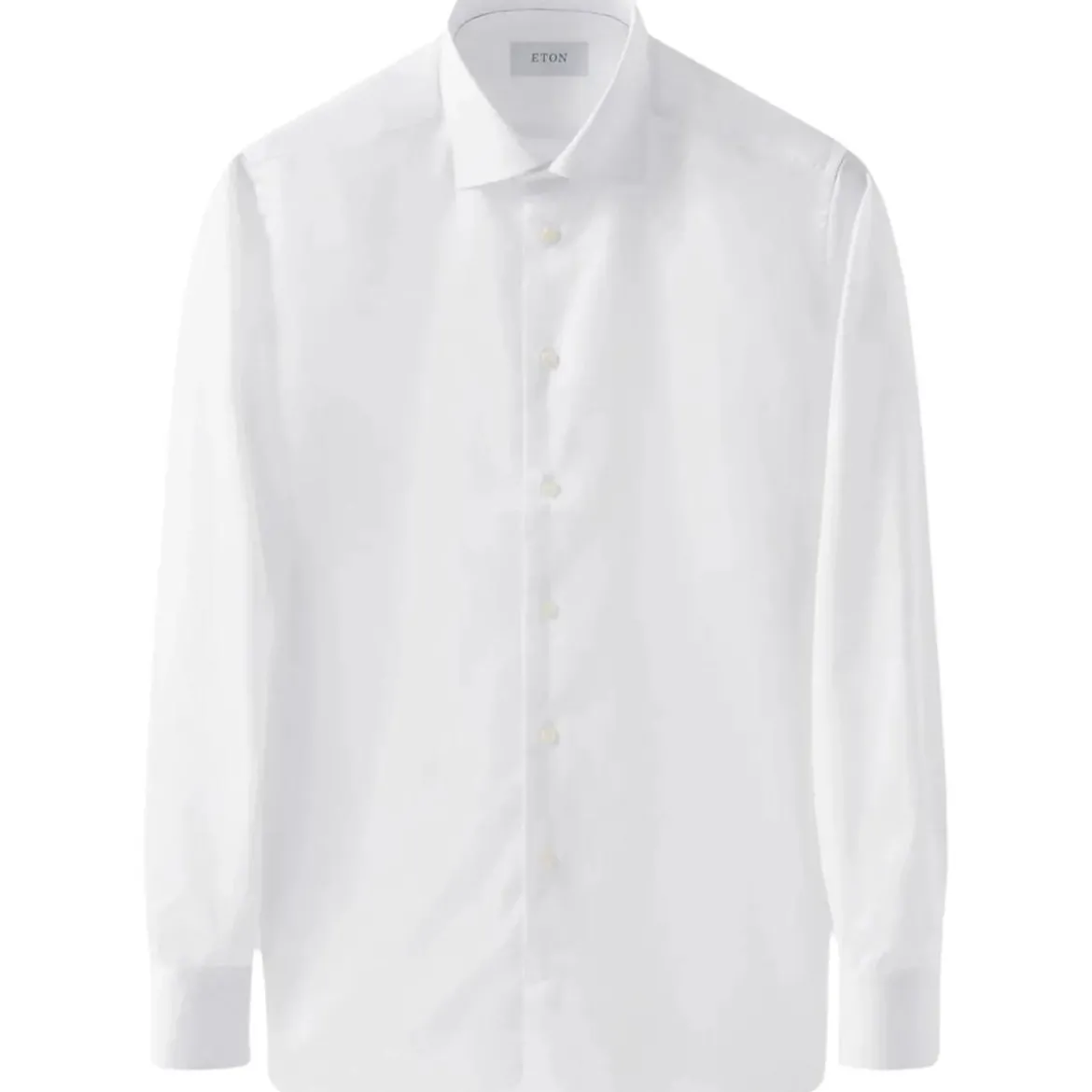 Eton Eton Solid Signature Twill Shirt Lange Mouw Overhe weiß Hemd