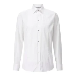 Eton Slim-Fit Twillhemd mit Plissee-Detail Weiß Hemd