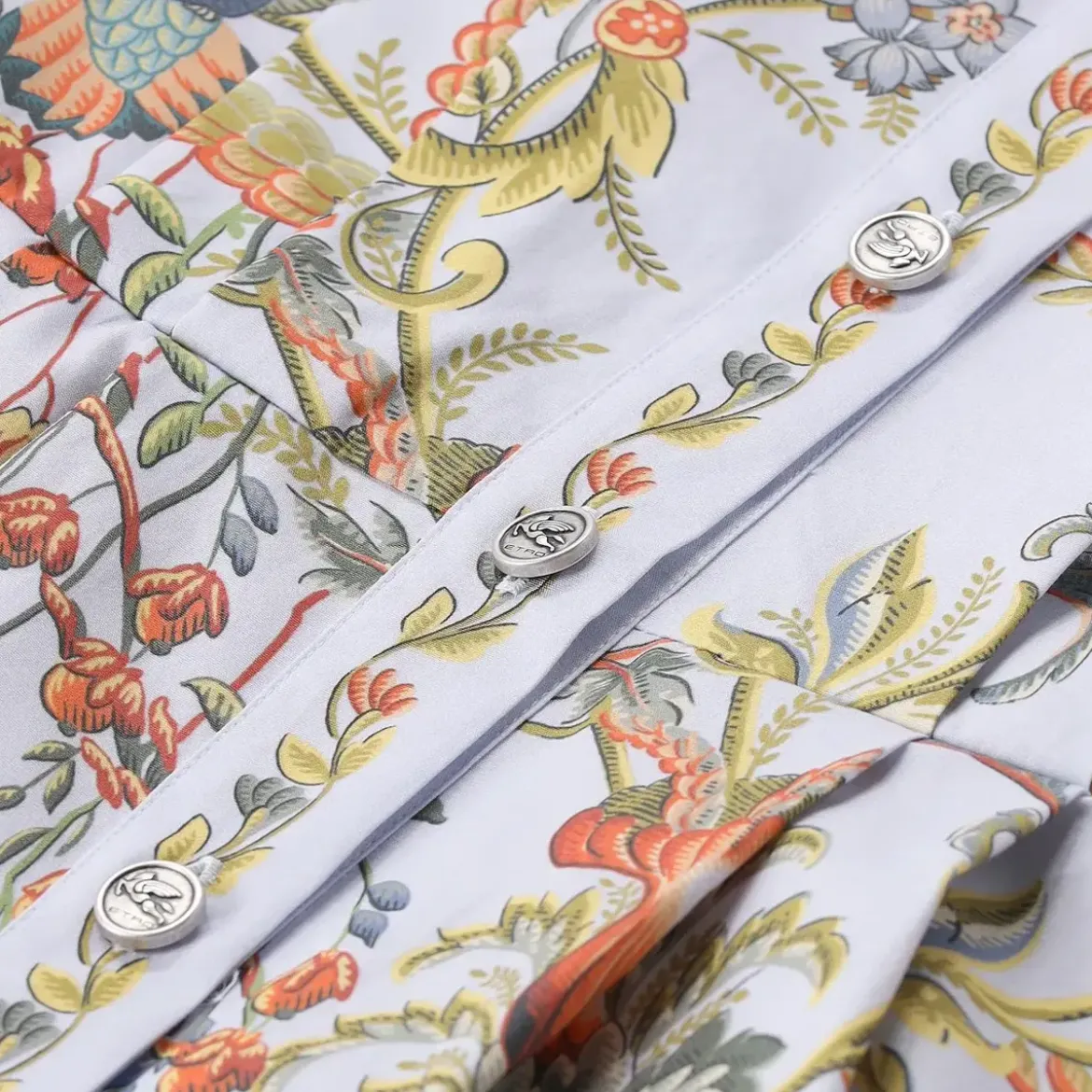 Etro Blusenkleid mit Muster blau Hemdblusenkleid