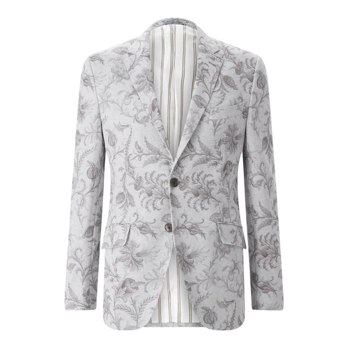 Etro Sakko mit floralem Muster grau Anzugjacke