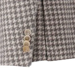 Etro Sakko mit Hahnentrittmuster beige Anzugjacke