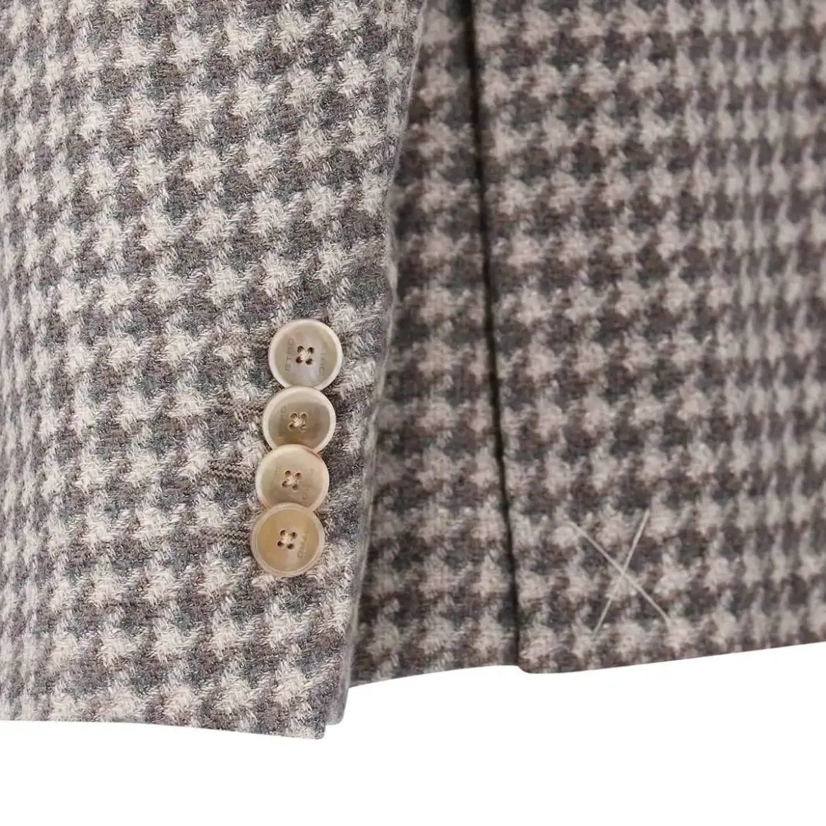 Etro Sakko mit Hahnentrittmuster beige Anzugjacke