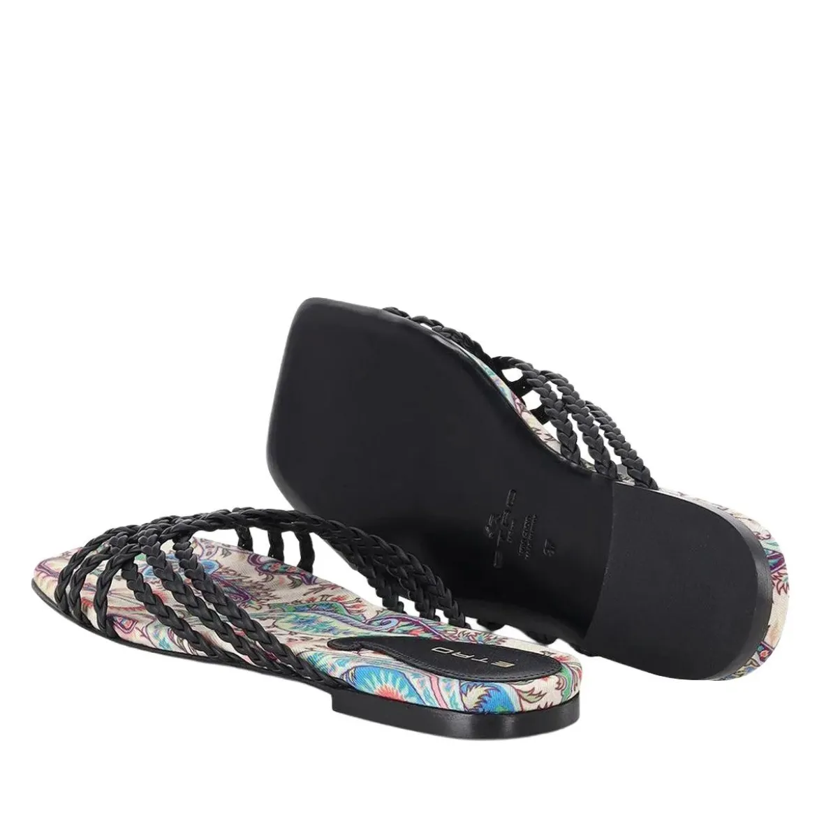 Etro Sandalen aus Leder schwarz Slides