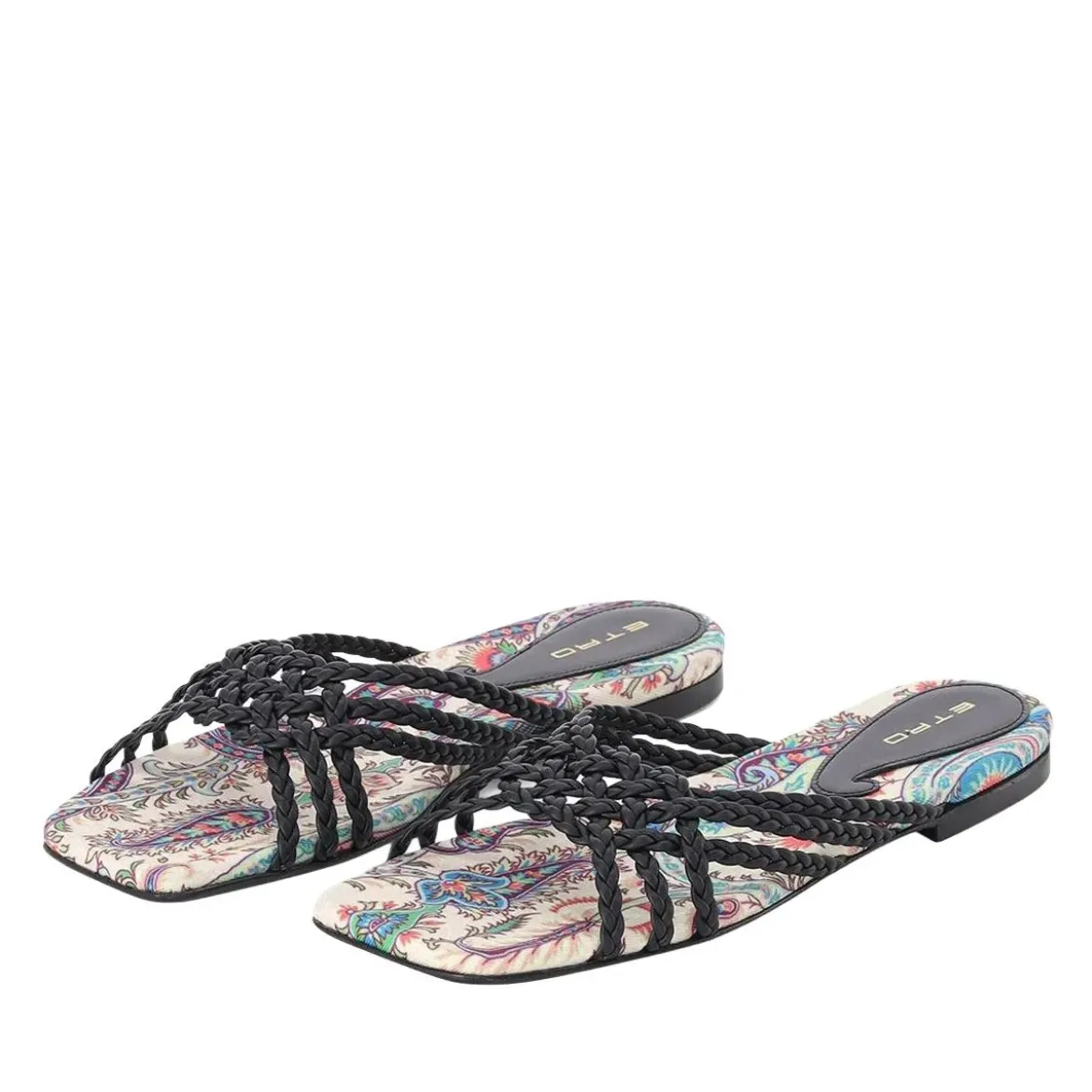 Etro Sandalen aus Leder schwarz Slides