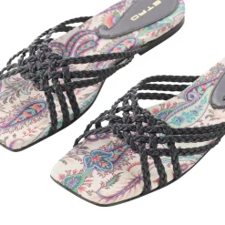 Etro Sandalen aus Leder schwarz Slides