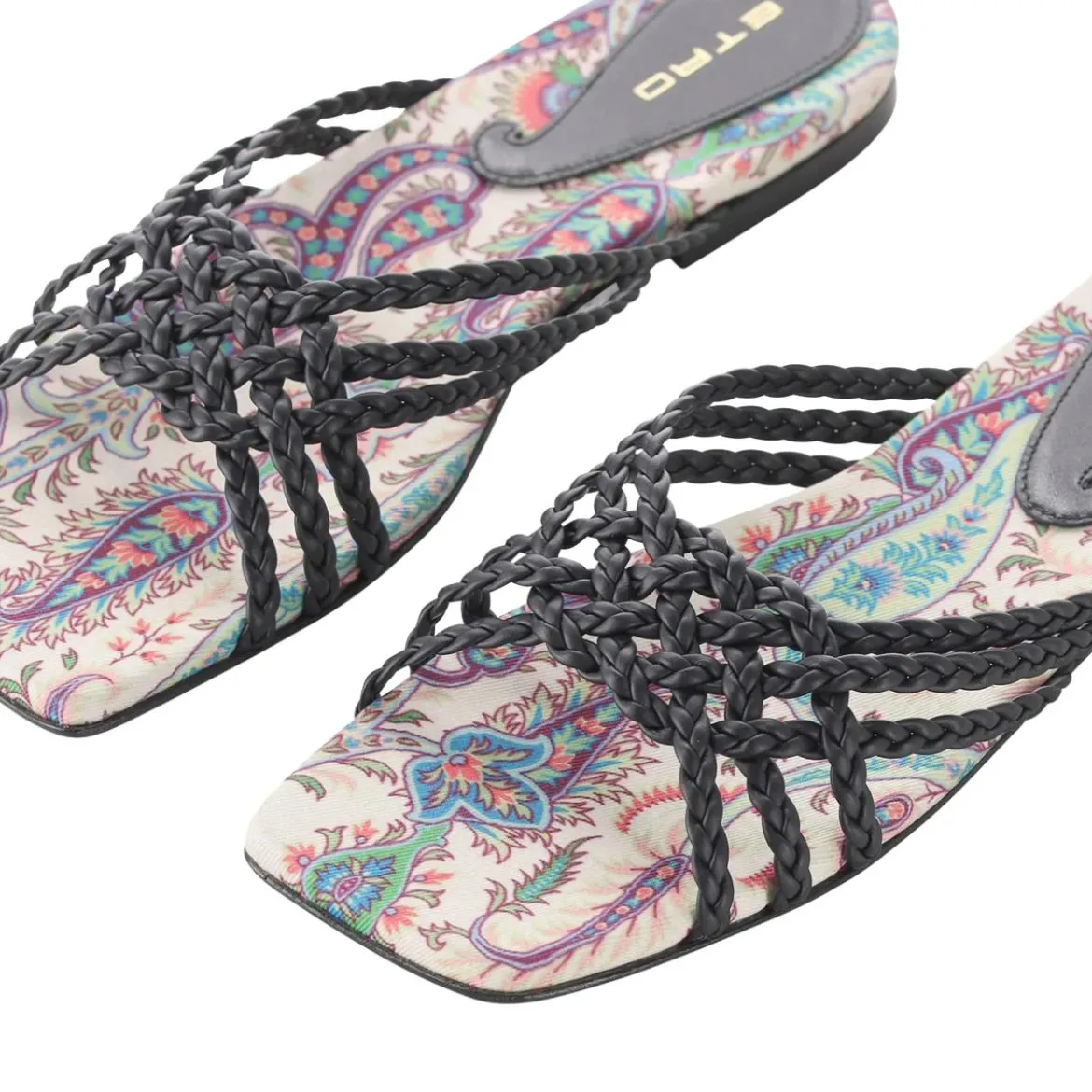 Etro Sandalen aus Leder schwarz Slides