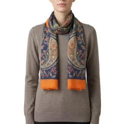 Etro Schal aus Kaschmir-Mix blau Leichter Schal