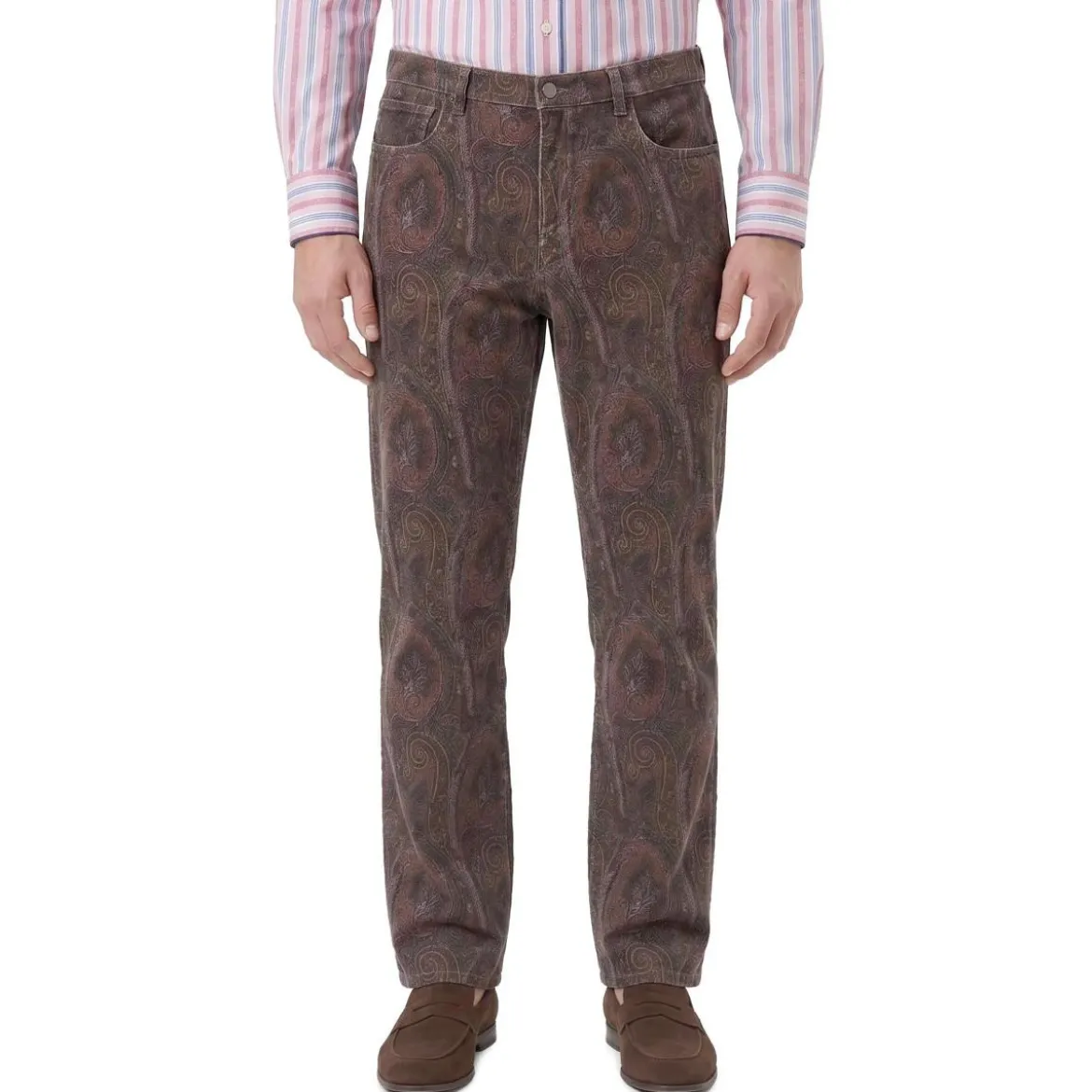 Etro Straight-Fit Jeans mit Paisley Muster braun Hose