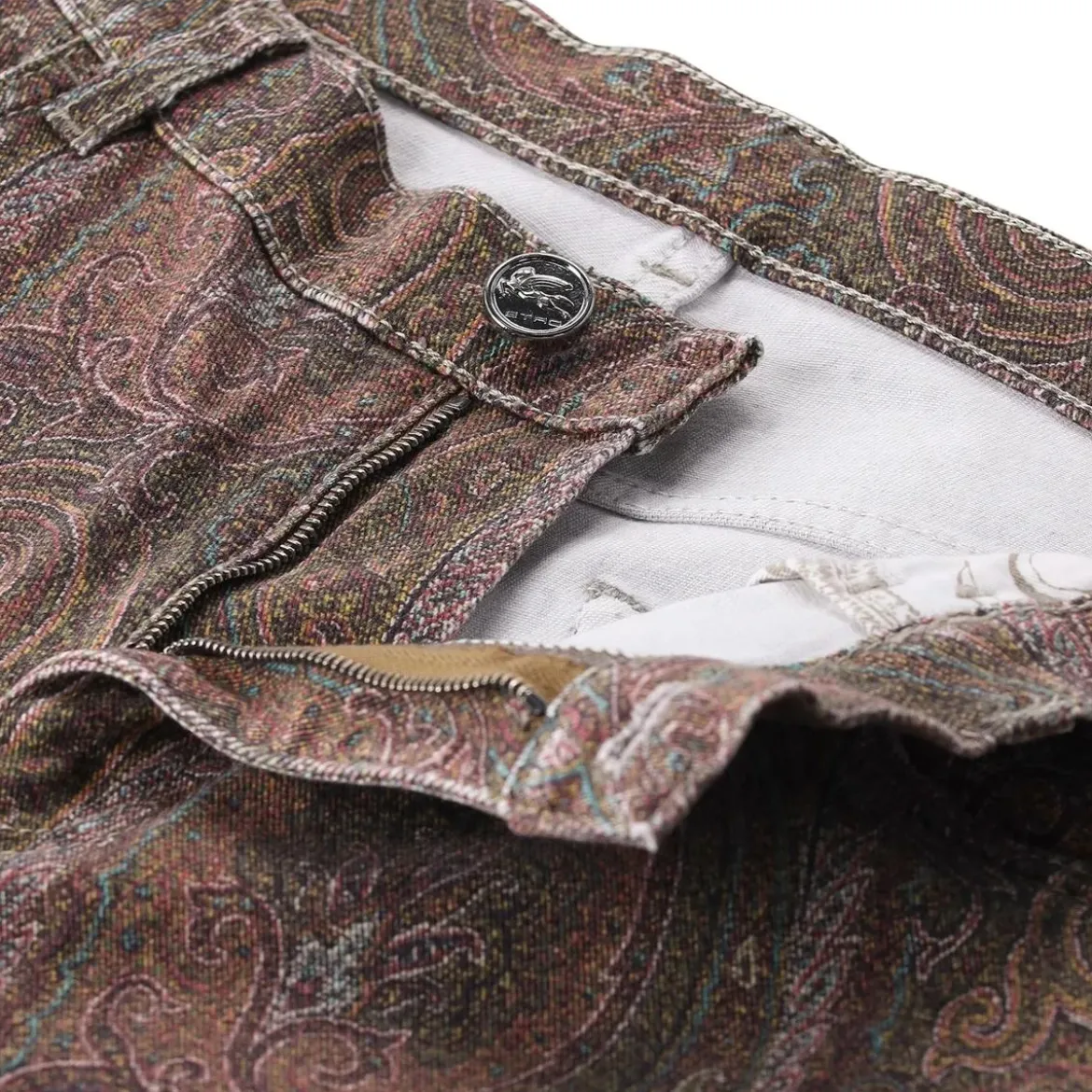 Etro Straight-Fit Jeans mit Paisley Muster braun Hose