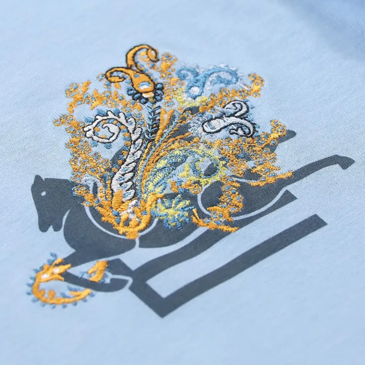 Etro T-Shirt aus Baumwolle blau T-Shirt