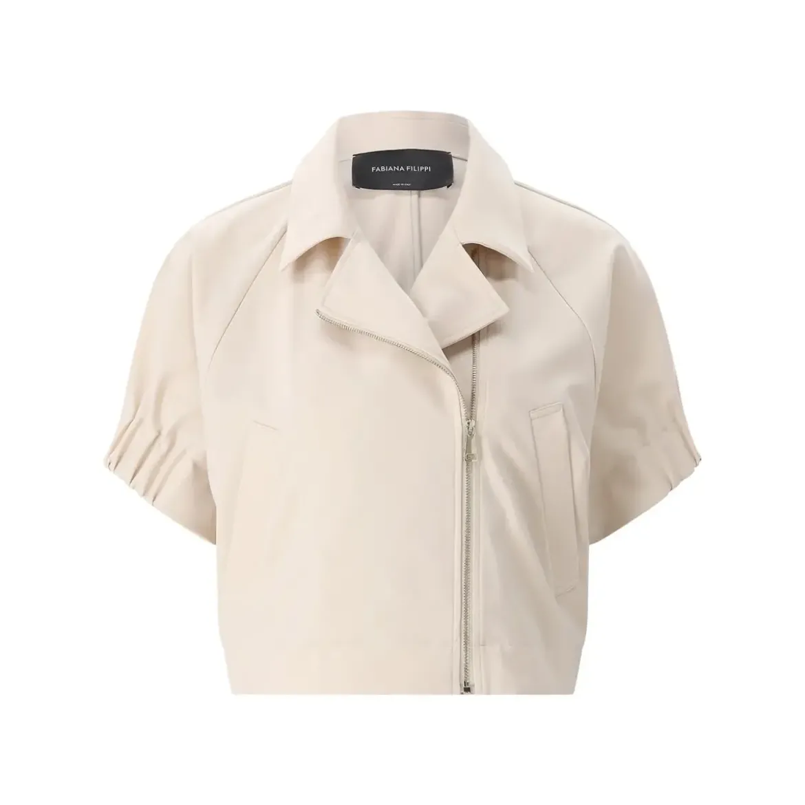 Fabiana Filippi Kurzarm-Jacke aus Materialmix beige Übergangsjacke