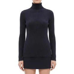 Fabiana Filippi Rollkragenpullover mit Seide & Kaschmir dunkelblau Rollkragenpullover