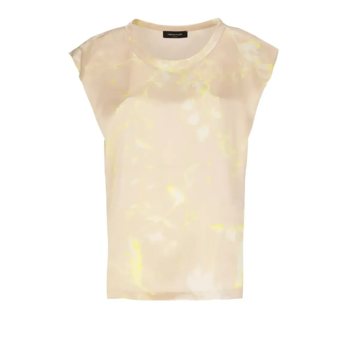 Fabiana Filippi Sleeveless Silk Top With All-Over Contrasting Colo Rosa Bluse