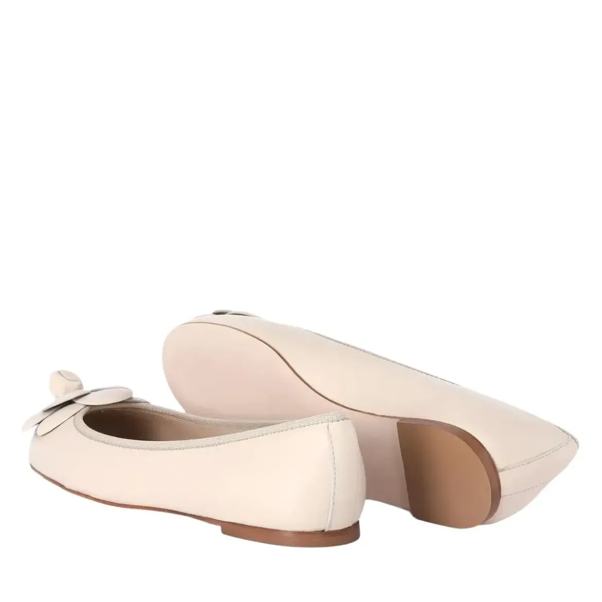 Fabio Rusconi Ballerinas Camelia aus Leder weiß Schnürschuhe