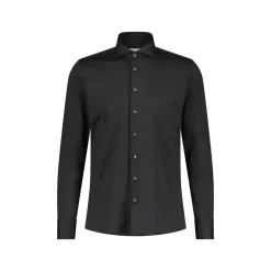 fakts Slim-Fit Hemd aus Jersey Schwarz Hemd