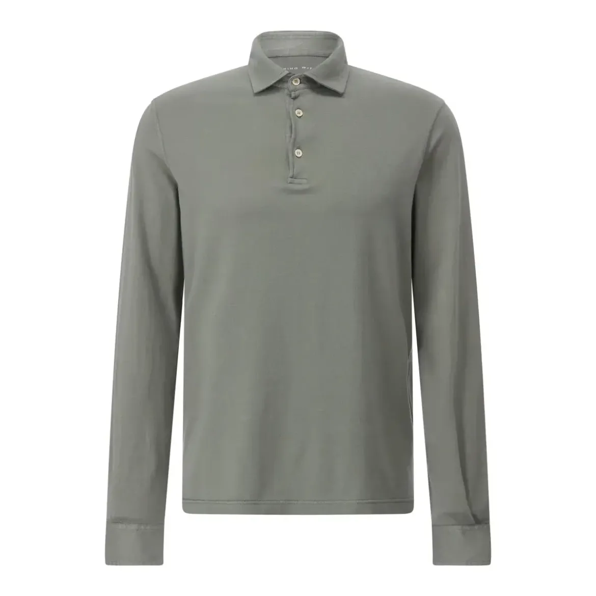 Fedeli Langarm-Poloshirt aus Baumwolle Grün Poloshirt