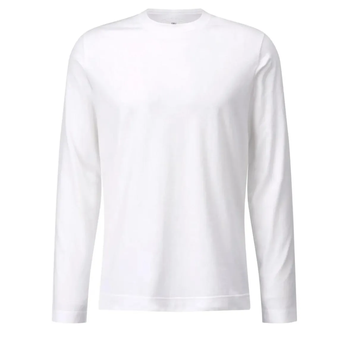 Fedeli Langarmshirt aus Baumwolle Weiß Longsleeve