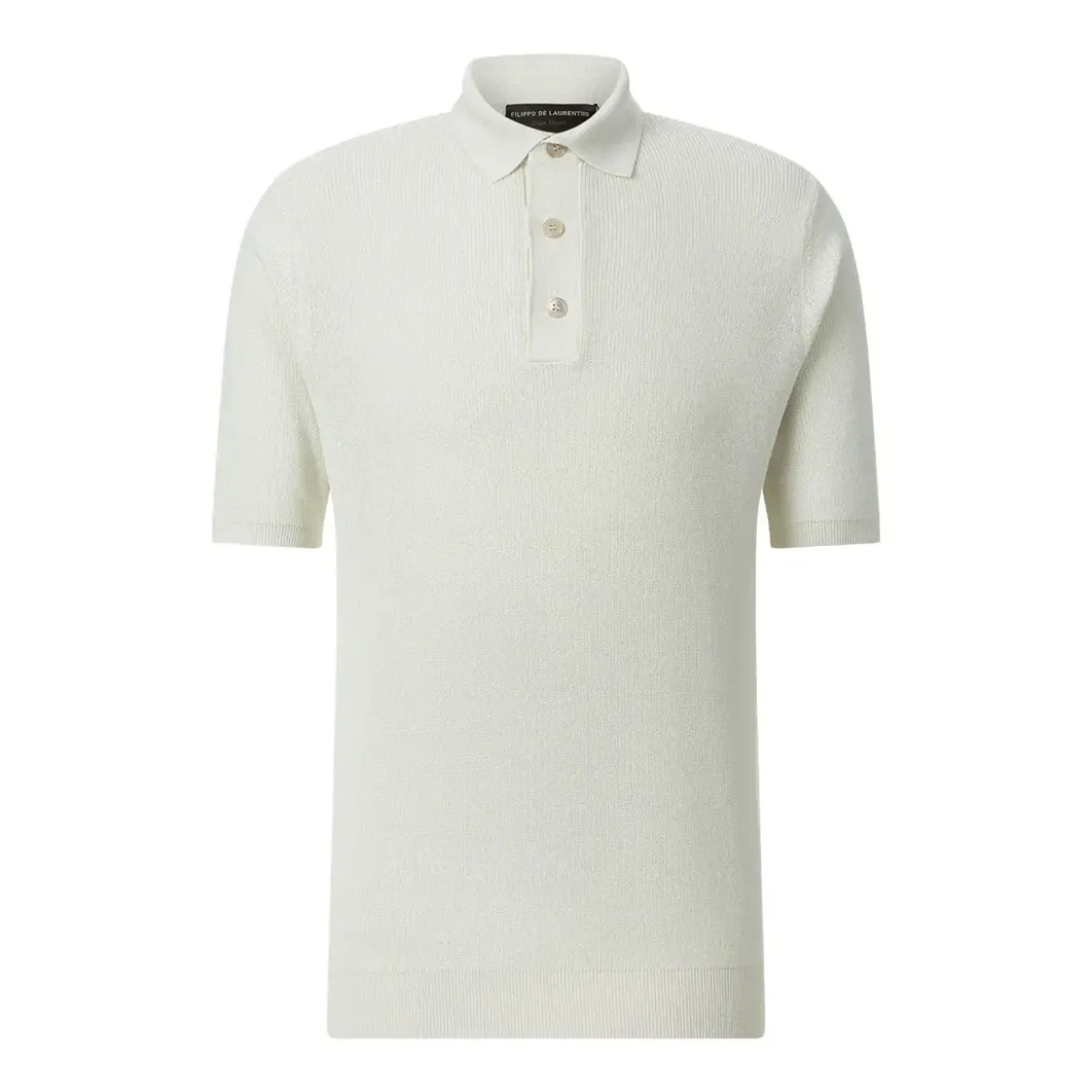 FILIPPO DE LAURENTIIS Poloshirt aus Crêpe-Baumwolle weiß Poloshirt