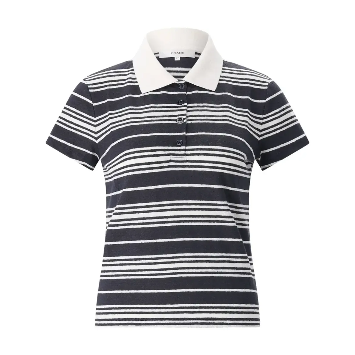 FRAME Gestreiftes Poloshirt dunkelblau Poloshirt