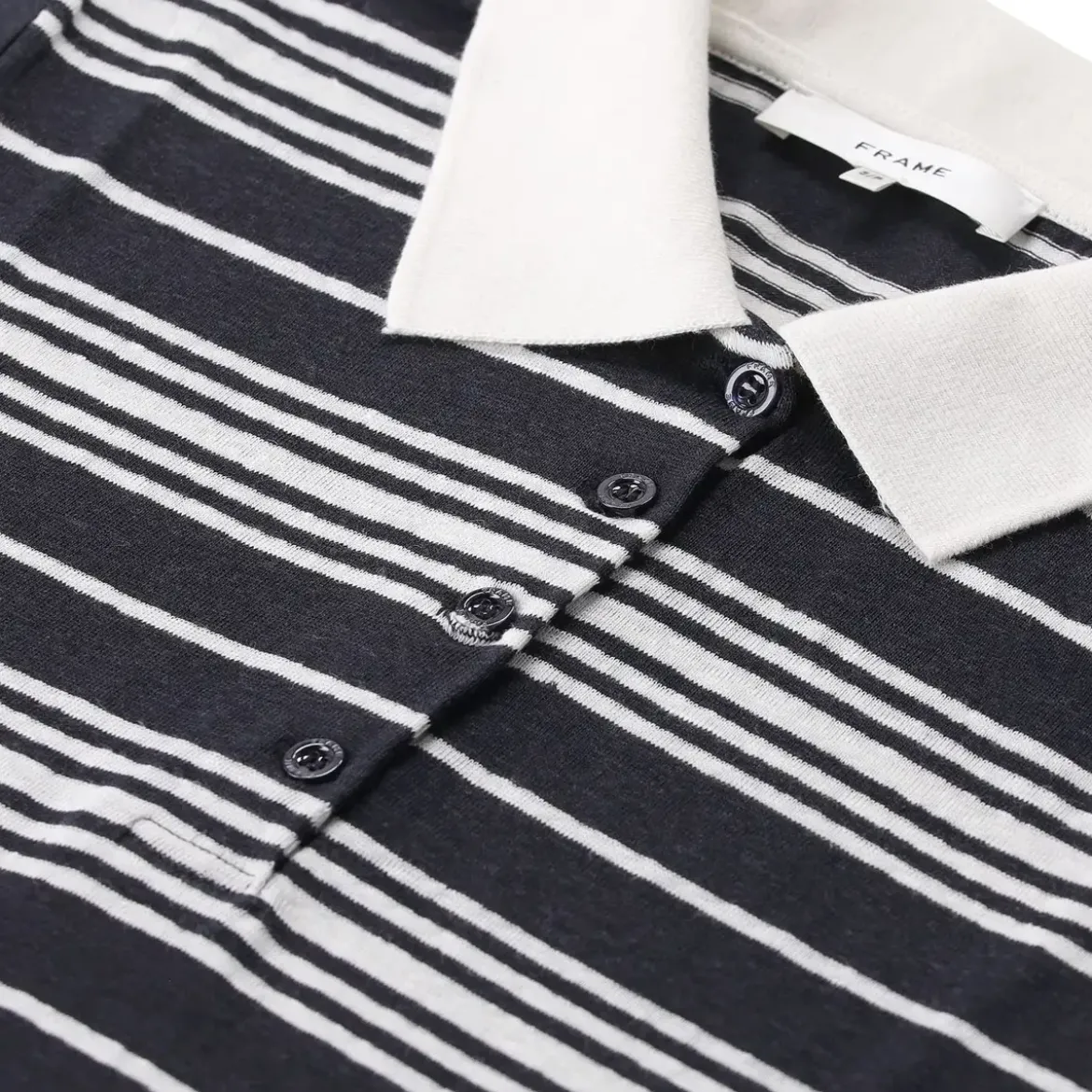 FRAME Gestreiftes Poloshirt dunkelblau Poloshirt