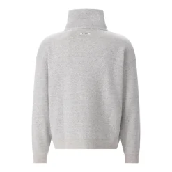 FRAME Troyer aus Baumwoll-Woll-Mix grau Pullover
