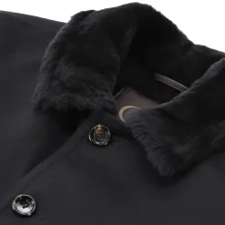 Gimo's Wolljacke mit Pelzfutter blau Übergangsjacke